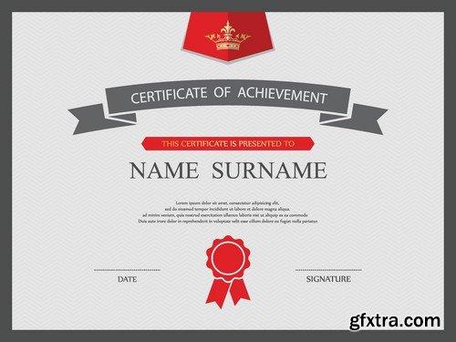 Stock Vectors - Certificate Template 9, 25xEPS