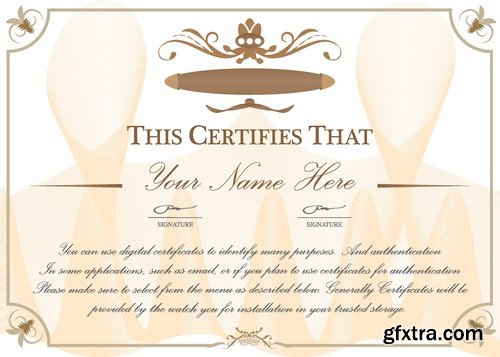 Stock Vectors - Certificate Template 9, 25xEPS