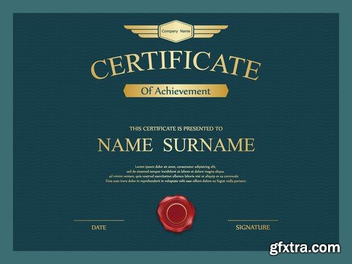 Stock Vectors - Certificate Template 9, 25xEPS