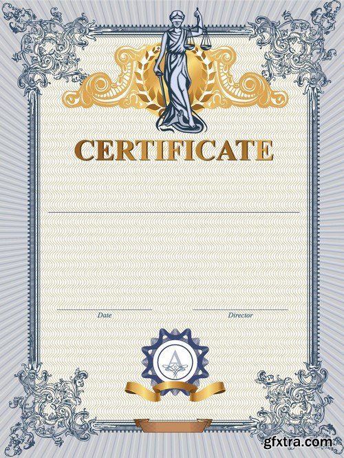 Stock Vectors - Certificate Template 9, 25xEPS