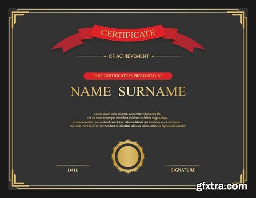 Stock Vectors - Certificate Template 9, 25xEPS