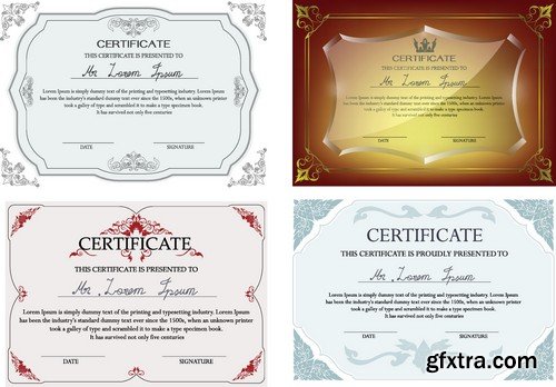 Stock Vectors - Certificate Template 9, 25xEPS