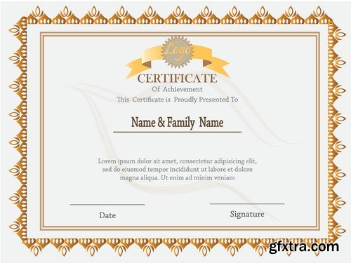 Stock Vectors - Certificate Template 9, 25xEPS