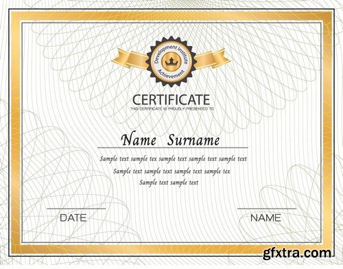 Stock Vectors - Certificate Template 9, 25xEPS