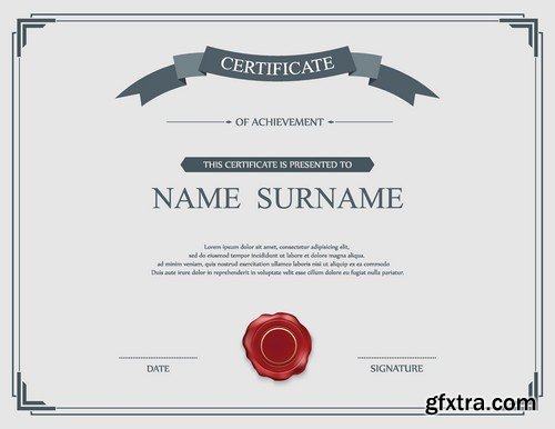 Stock Vectors - Certificate Template 9, 25xEPS