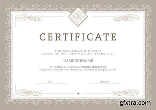 Stock Vectors - Certificate Template 9, 25xEPS