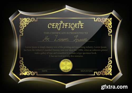 Stock Vectors - Certificate Template 9, 25xEPS