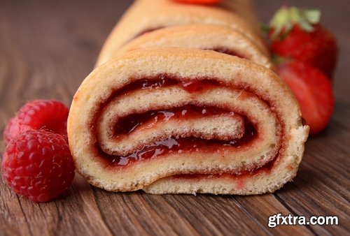 Collection of delicious fruit pies jam roll cake 25 HQ Jpeg