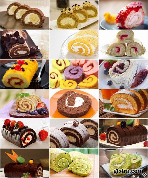 Collection of delicious fruit pies jam roll cake 25 HQ Jpeg