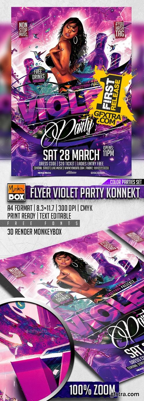 Flyer Violet Party Konnekt - GraphicRiver 10870245