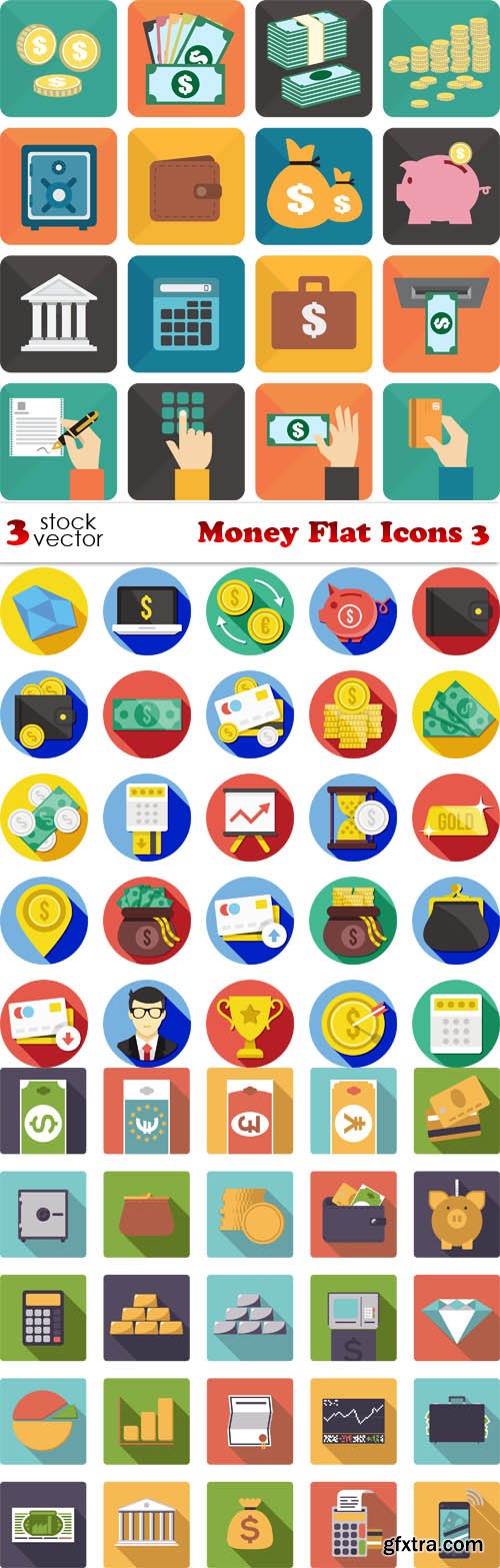 Vectors - Money Flat Icons 3