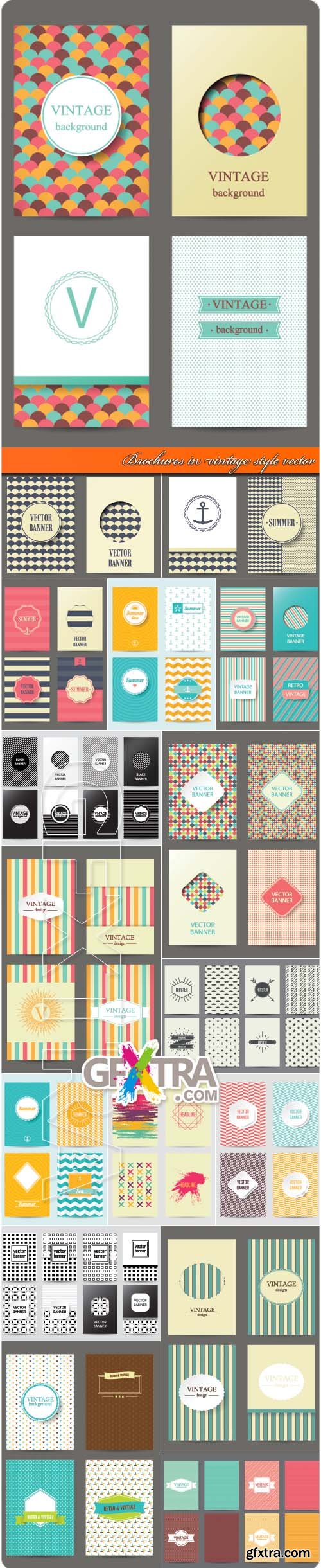 Brochures in vintage style vector