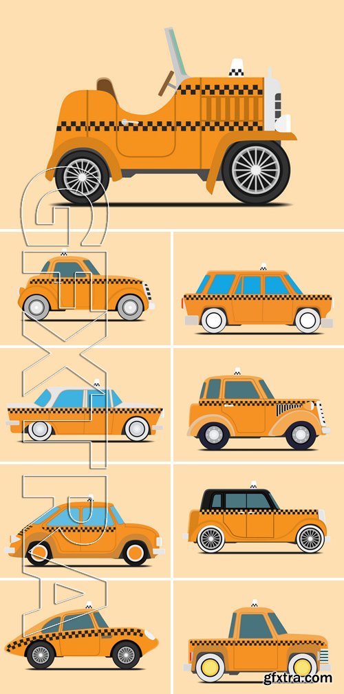 Stock Vectors - Vintage Taxi Car Image. isolated, vector illustration