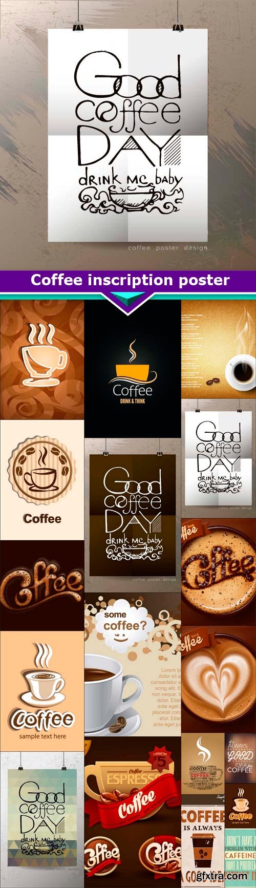 Coffee inscription poster 18x EPS