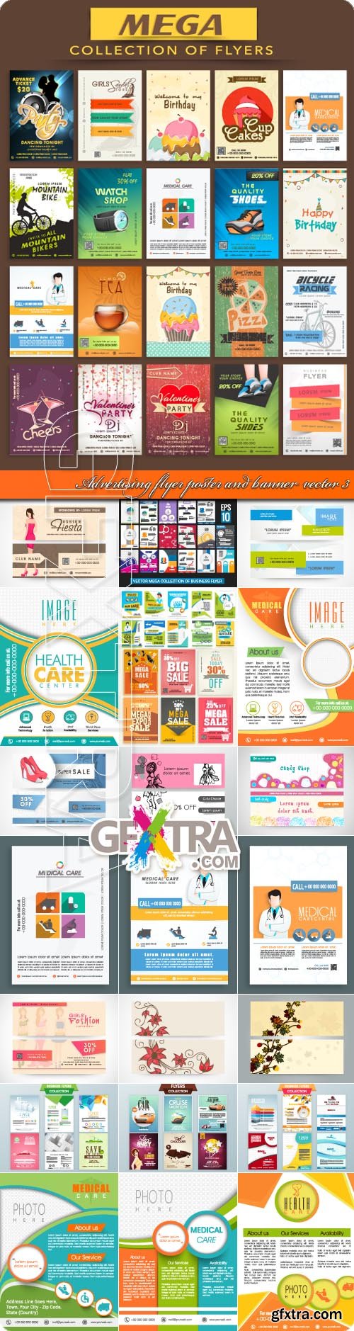 Advertising flyer poster and banner vector 3