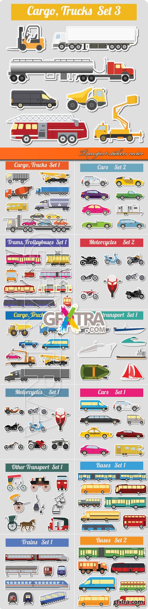 Transport stickers vector