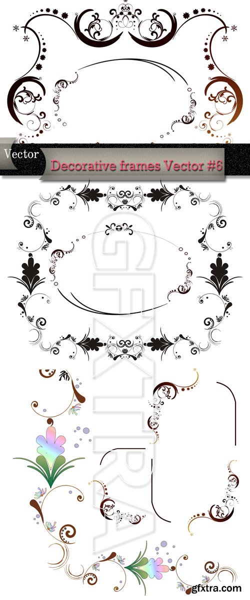 Decorative frames and patterns Vector #6