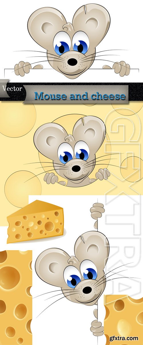 Mouse and cheese in Vector