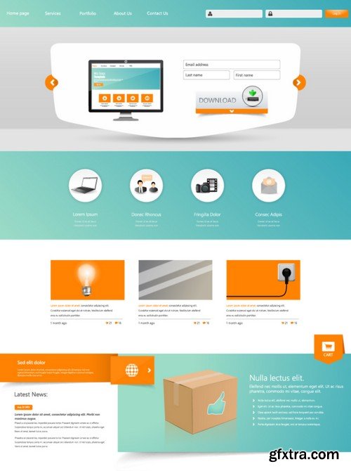 Stock Vectors - Website Template 24, 25xEPS