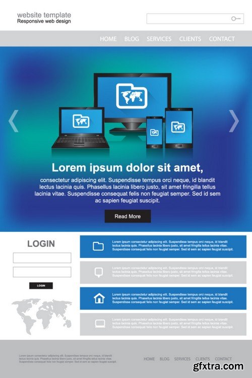 Stock Vectors - Website Template 24, 25xEPS