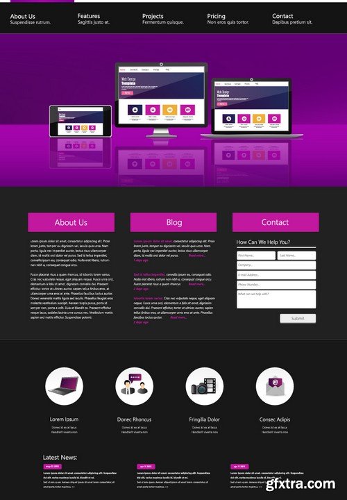 Stock Vectors - Website Template 24, 25xEPS