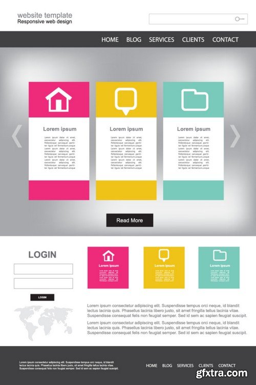 Stock Vectors - Website Template 24, 25xEPS