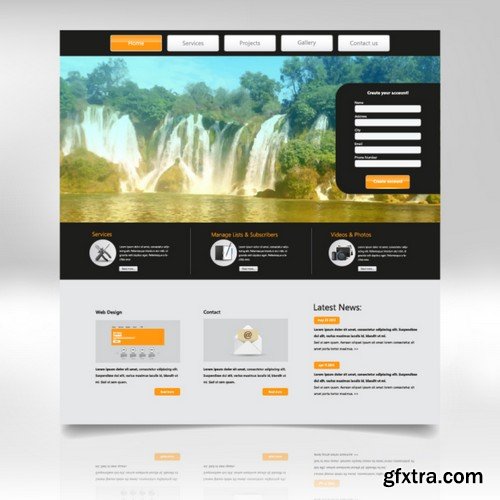 Stock Vectors - Website Template 24, 25xEPS