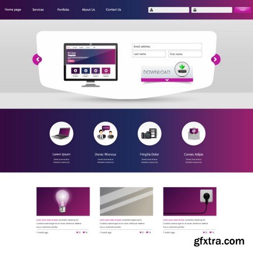 Stock Vectors - Website Template 24, 25xEPS