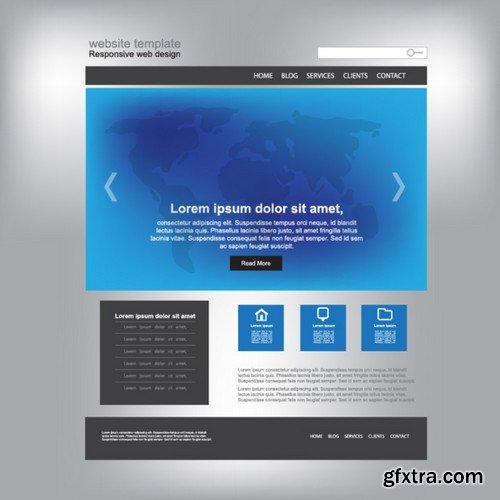 Stock Vectors - Website Template 24, 25xEPS