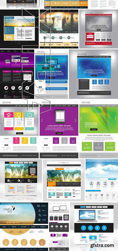 Stock Vectors - Website Template 24, 25xEPS