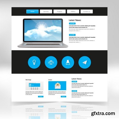 Stock Vectors - Website Template 24, 25xEPS