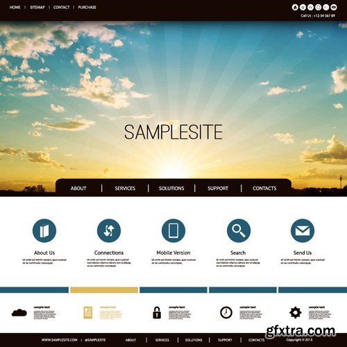 Stock Vectors - Website Template 24, 25xEPS