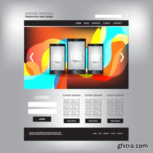 Stock Vectors - Website Template 24, 25xEPS