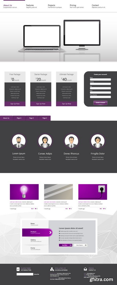 Stock Vectors - Website Template 24, 25xEPS