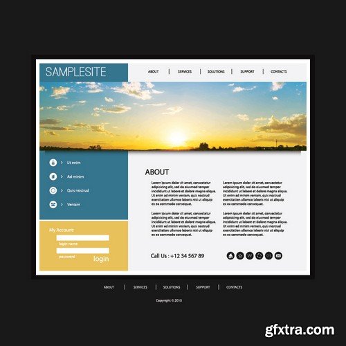 Stock Vectors - Website Template 24, 25xEPS