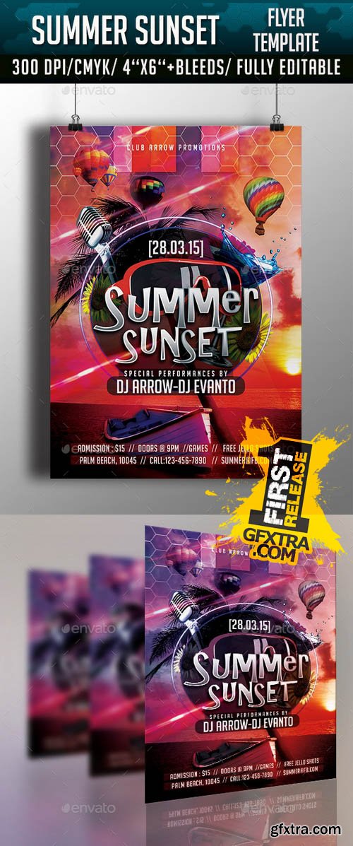 Summer Sunset Flyer Template - GraphicRiver 10988762