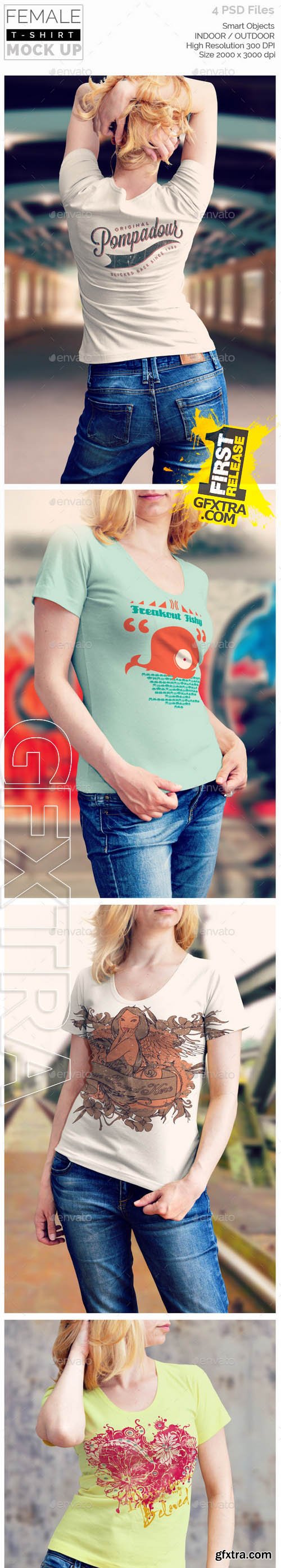 Female T-Shirt Mock Up - GraphicRiver 11418081