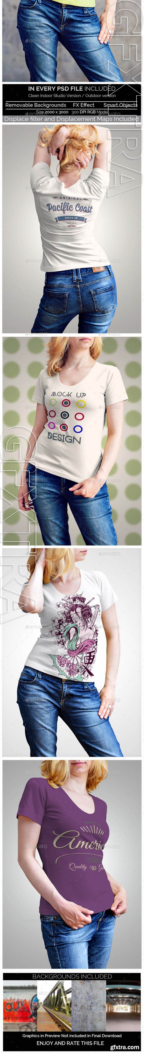 Female T-Shirt Mock Up - GraphicRiver 11418081