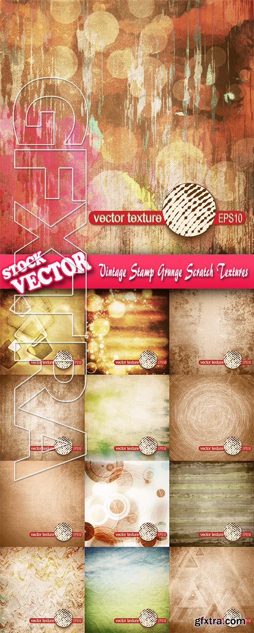 Stock Vector - Vintage Stamp Grunge Scratch Textures