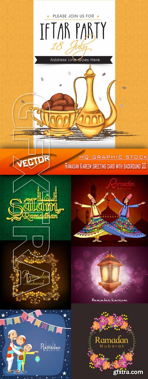 Stock Vector - Ramadan Kareem greeting card with backround 20