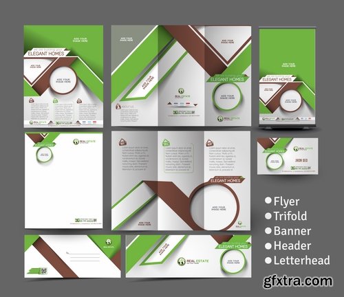 Collection of vector image brochure flyer banner #5-25 Eps