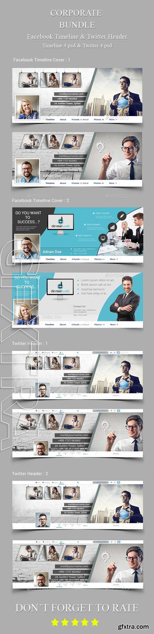 GraphicRiver - Corporate Bundle Fb Timeline and Twitter Header 11364091