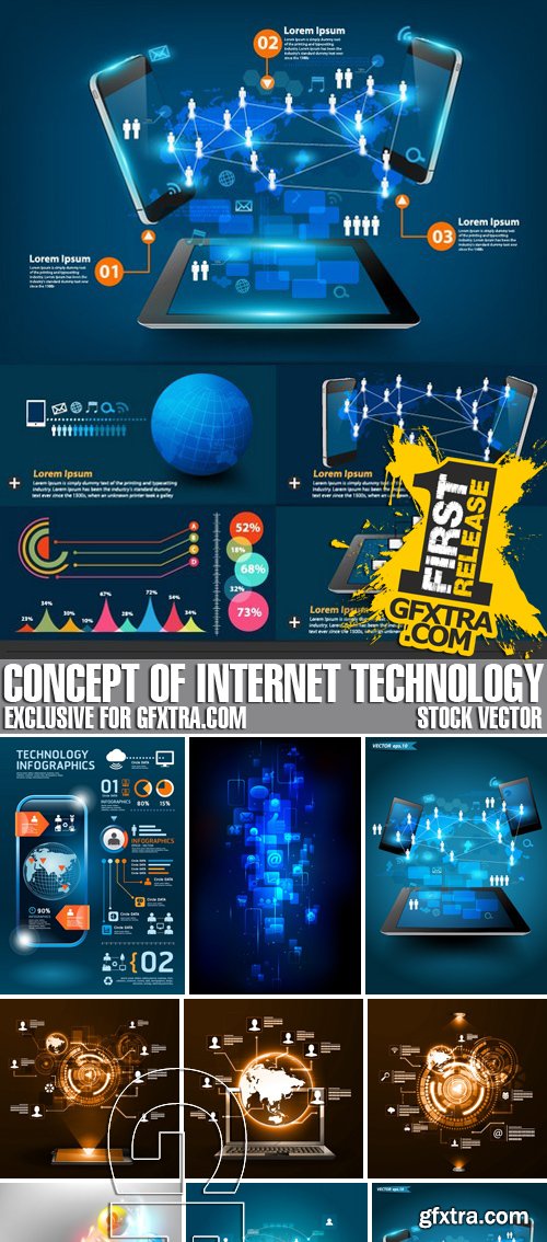 Stock Vectors - Concept Of Internet Technology, 25xEPS