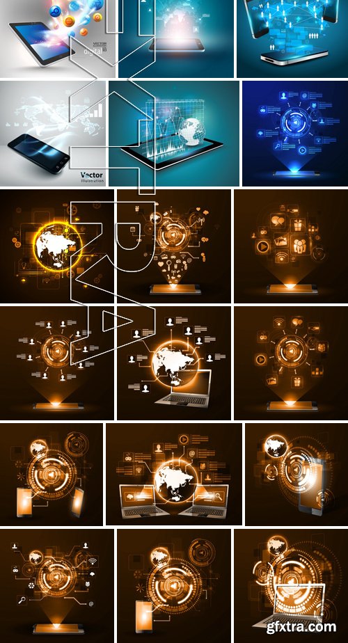 Stock Vectors - Concept Of Internet Technology, 25xEPS