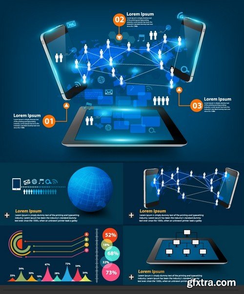 Stock Vectors - Concept Of Internet Technology, 25xEPS