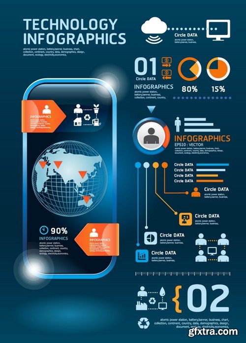 Stock Vectors - Concept Of Internet Technology, 25xEPS