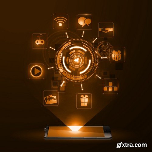 Stock Vectors - Concept Of Internet Technology, 25xEPS