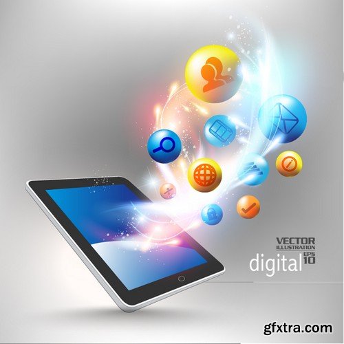 Stock Vectors - Concept Of Internet Technology, 25xEPS