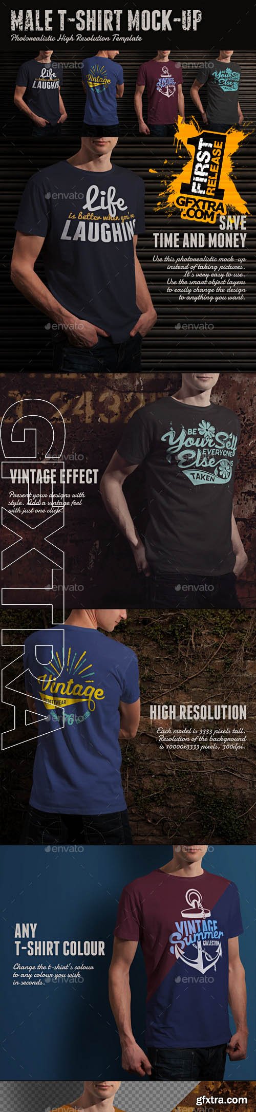 Male T-shirt Mock-up - GraphicRiver 11168188