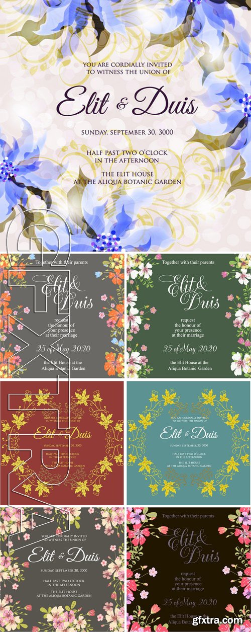 Stock Vectors - Wedding invitation card 4